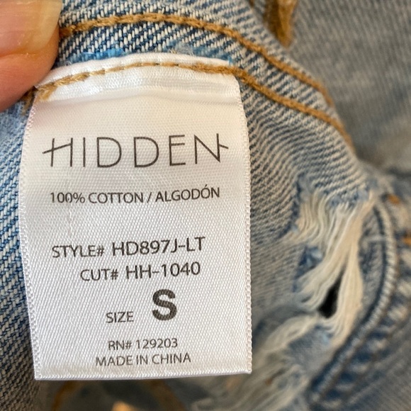 **premium Denim** Hidden distressed light wash structured Jean jacket - Picture 9 of 9